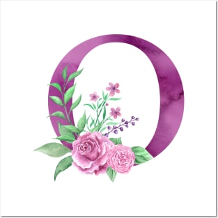Floral Monogram O Beautiful Rose Bouquet Posters and Art